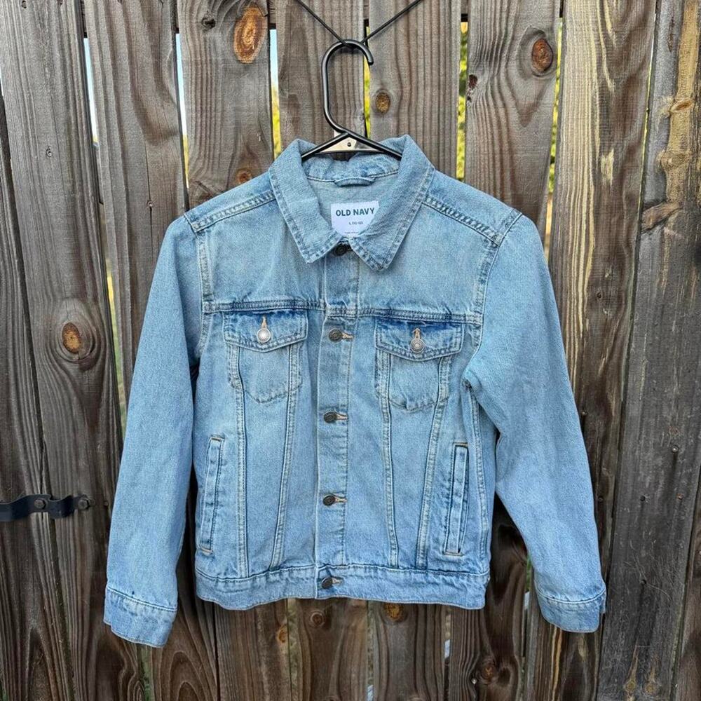 Old Navy Kids Light Wash Denim Jean Jacket Size L (10-12) Classic Trucker